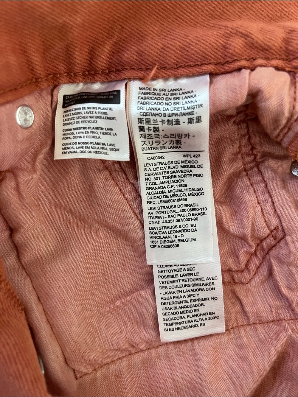 Levi’s 501 Burnt Orange High Rise Shorts NWT 27 - Picture 10 of 10